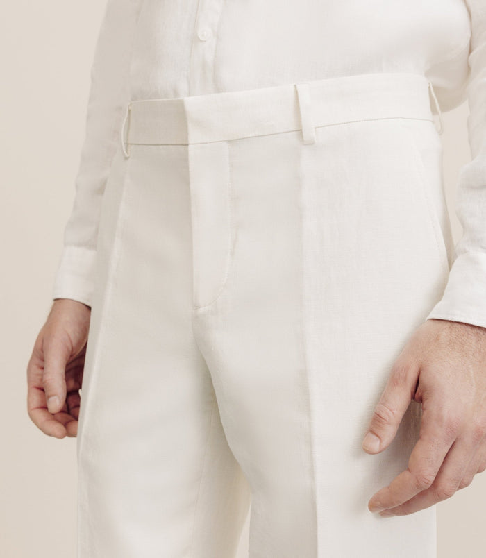 Izac Pantalon En Coton Et Lin écru