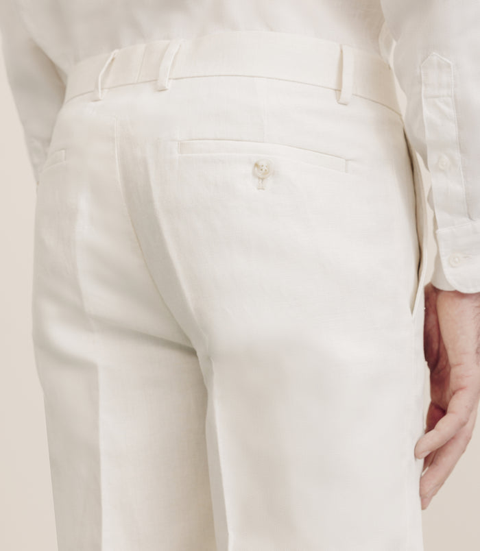 Izac Pantalon En Coton Et Lin écru