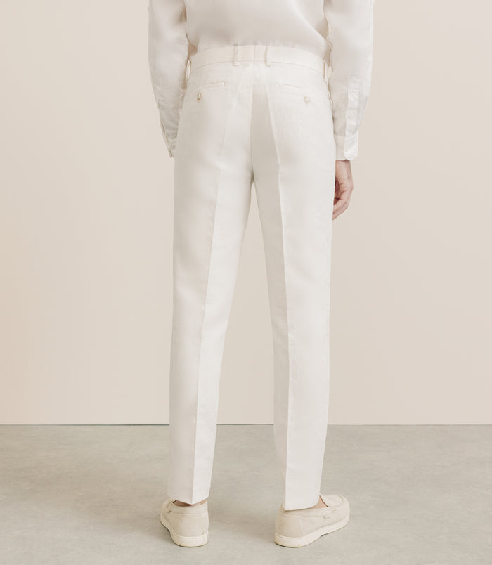 Izac Pantalon En Coton Et Lin écru