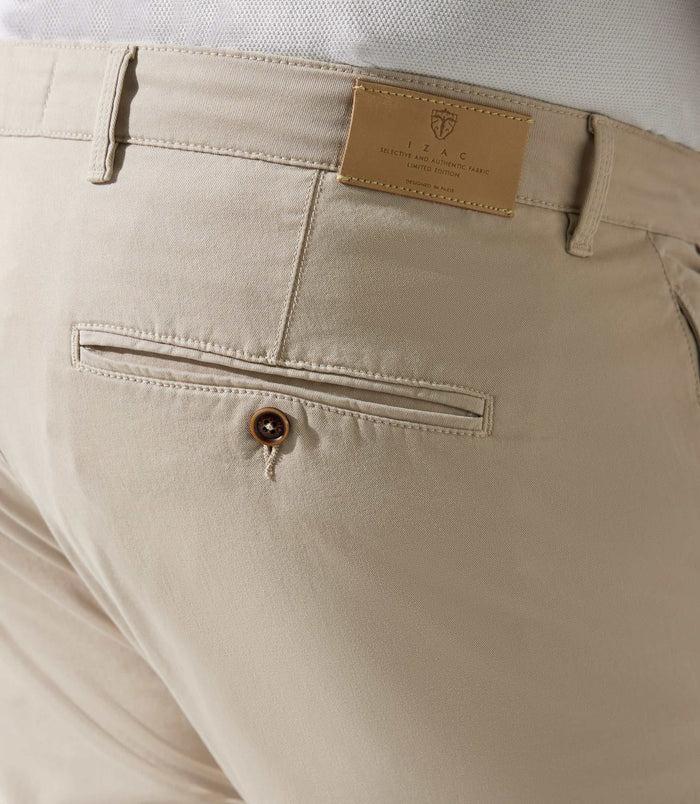 Izac Pantalon En Coton Stretch Beige PACHELORBT
