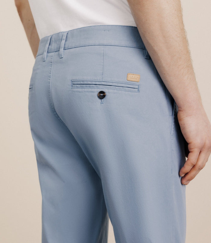 Izac Pantalon En Coton Stretch Indigo Clair