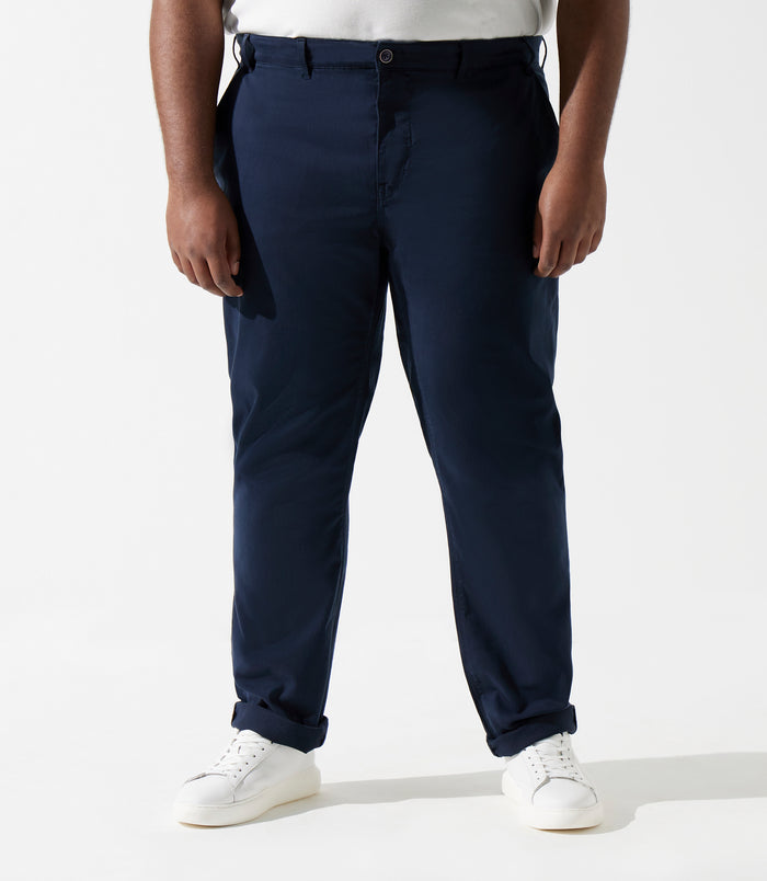 izac Pantalon en coton stretch marine PACHELORBT