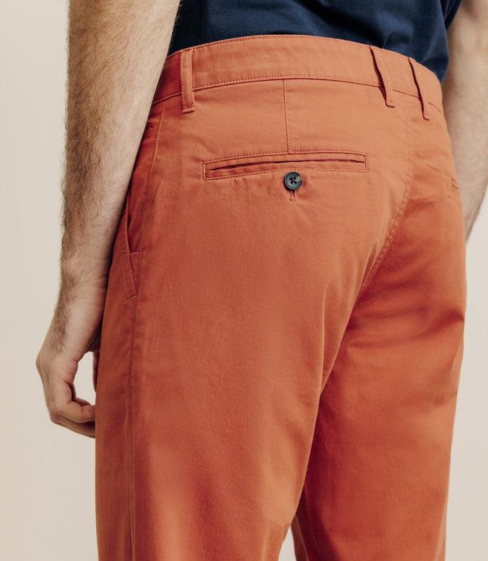 Izac Pantalon En Coton Stretch Orange
