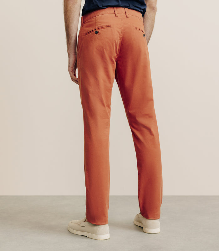 Izac Pantalon En Coton Stretch Orange