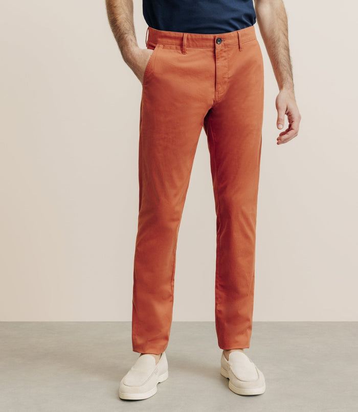 izac Pantalon en coton stretch orange