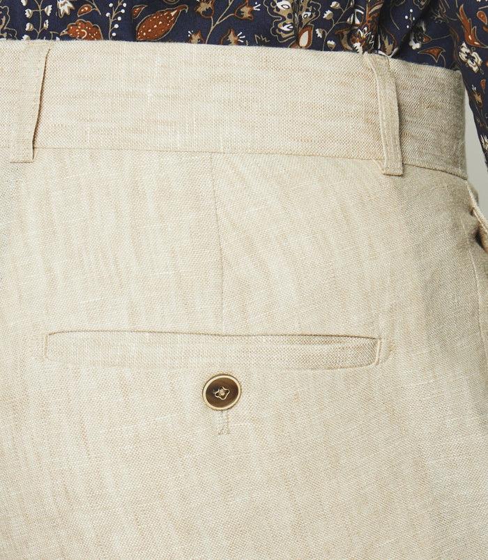 Izac Pantalon En Lin Beige BCELESTE