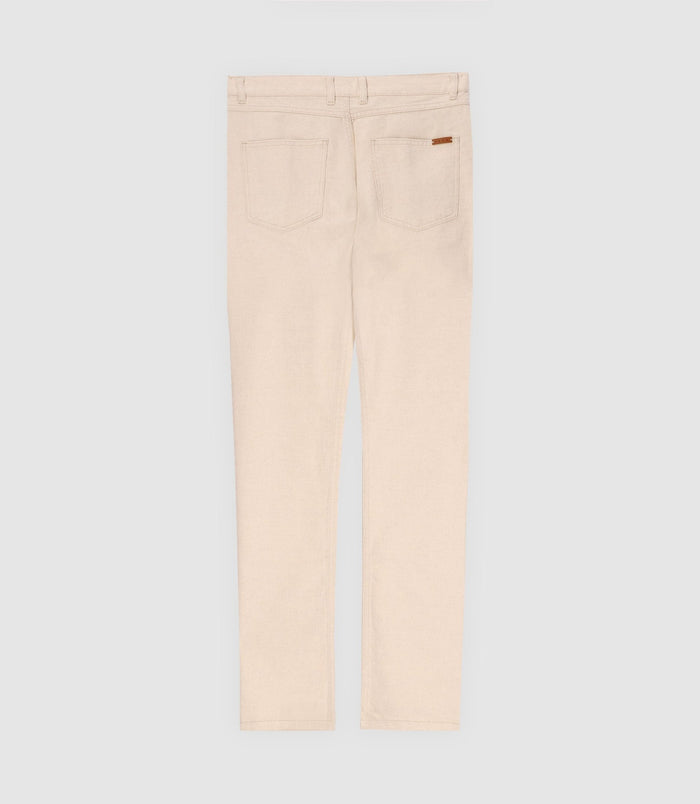 Izac Pantalon En Mélange Lin Beige