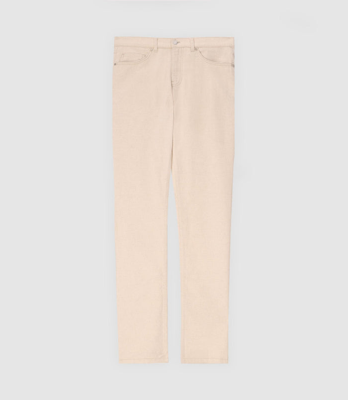 izac Pantalon en mélange lin beige