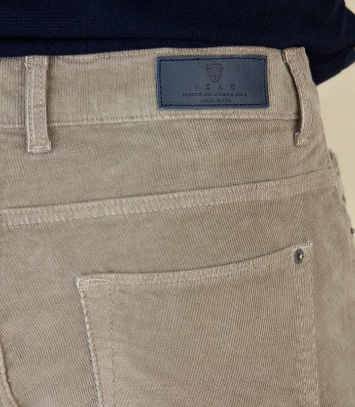 Izac Pantalon En Velours Kaki Clair "Casino"