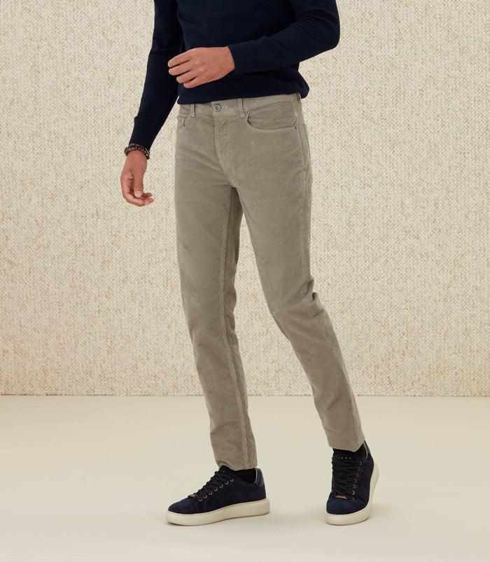 izac Pantalon en velours kaki clair "Casino"