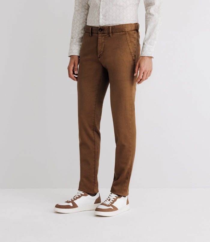 izac Pantalon imprimé camel