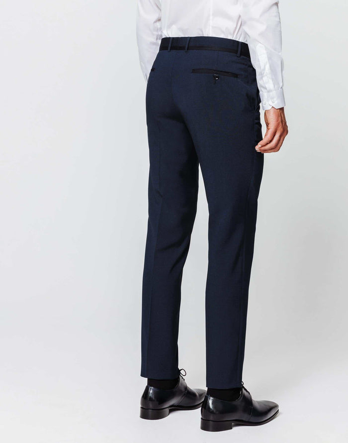 Izac Pantalon Micro Motif Navy