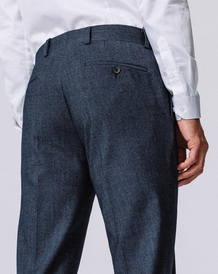 Izac PANTALON MOTIF CHEVRON BLEU