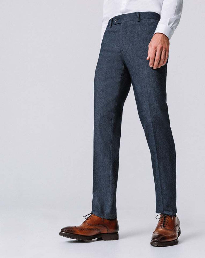 Izac PANTALON MOTIF CHEVRON BLEU