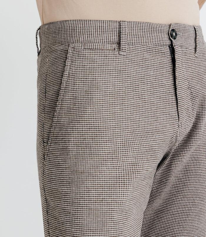 Izac Pantalon Pied De Puce Marron