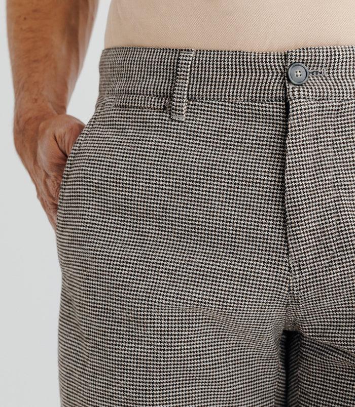 Izac Pantalon Pied De Puce Marron
