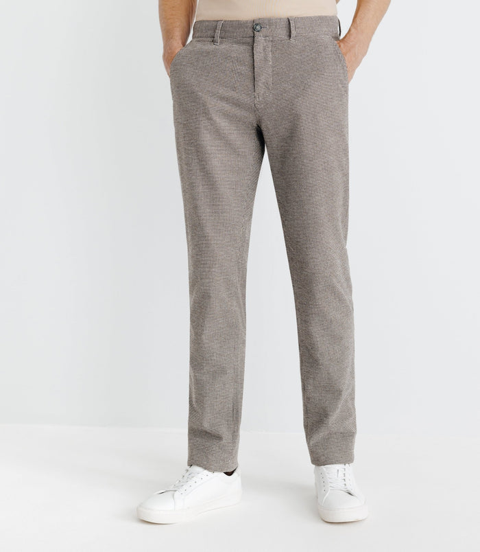 izac Pantalon pied de puce marron