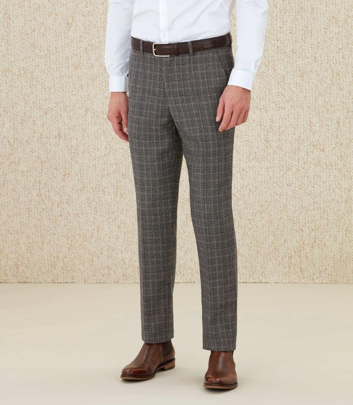 izac Pantalon Prince de Galles beige "Nempreinte"