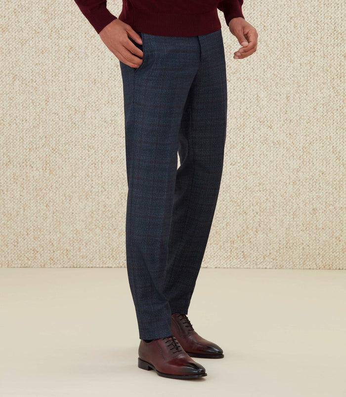 Izac Pantalon Prince De Galles Bleu "Neclatant"
