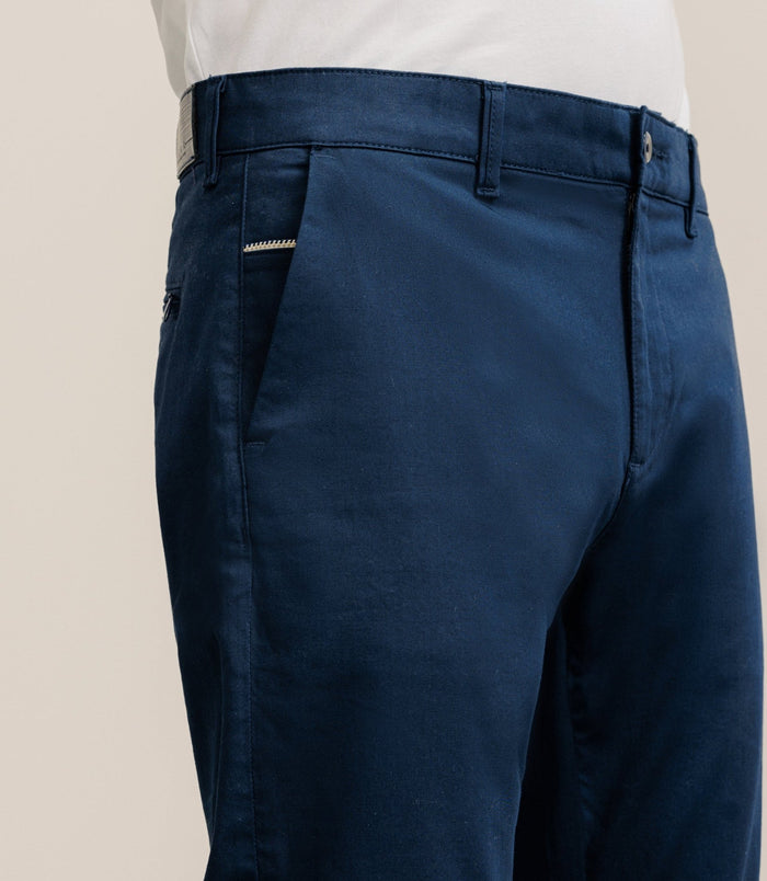 Izac Pantalon Satin Marine