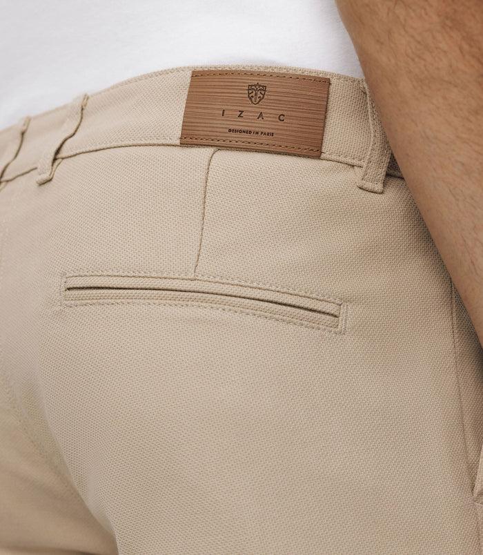 Izac Pantalon Slack Beige Foncé