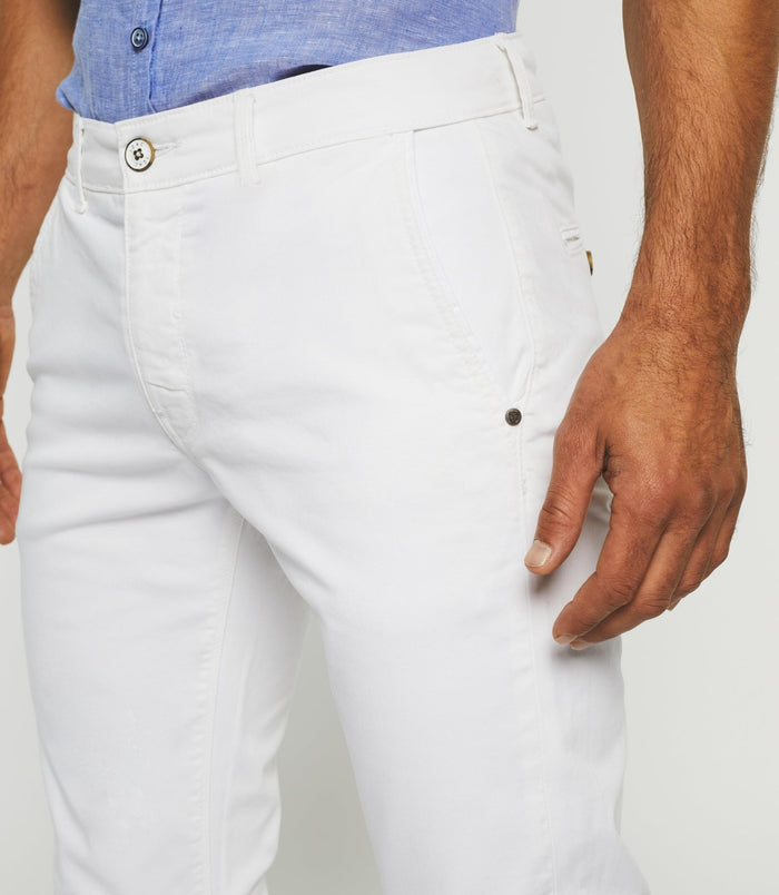 Izac Pantalon Slack Casual Blanc "Pachelorrea"