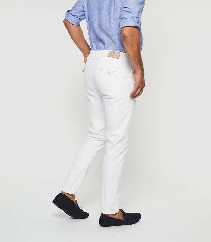 Izac Pantalon Slack Casual Blanc "Pachelorrea"