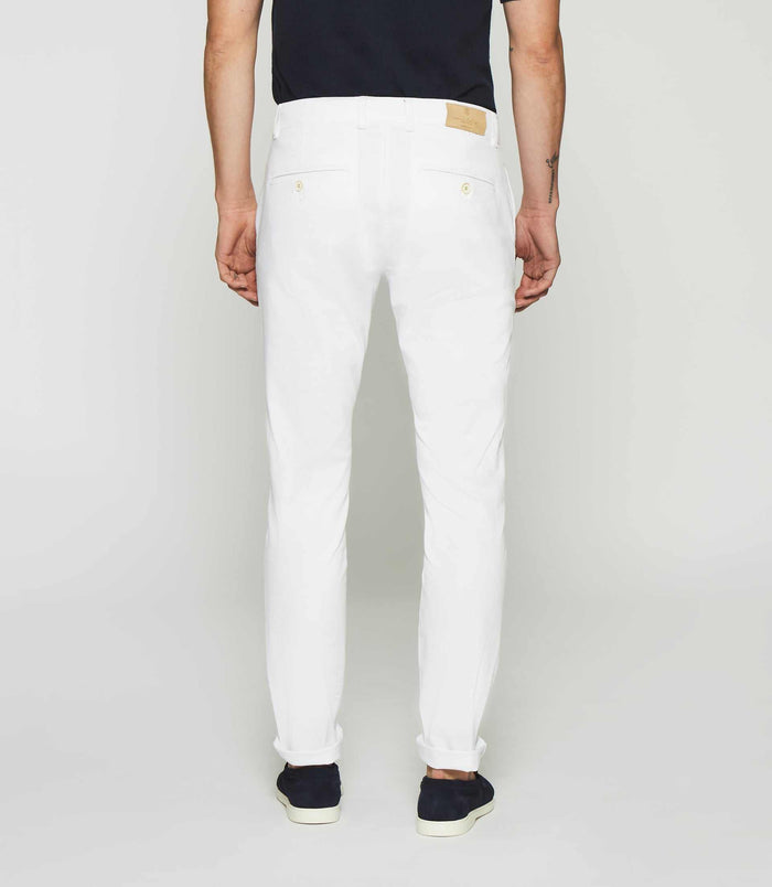 Izac Pantalon Slack Slim Blanc