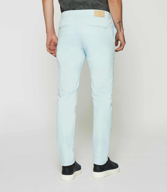 Izac Pantalon Slack Slim Bleu Ciel
