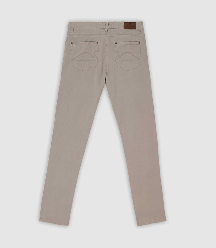 Izac Pantalon Slim 5 Poches Casual Beige PEACH