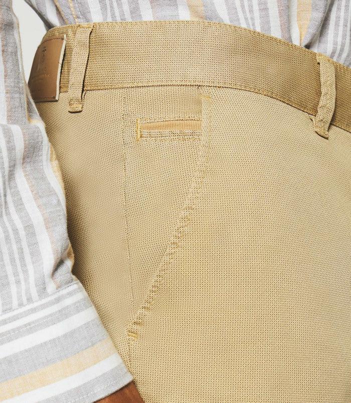 Izac Pantalon Slim à Imprimé Beige PEPS