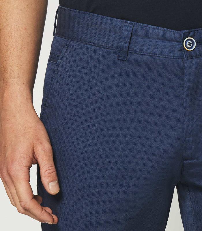 Izac Pantalon Slim à Imprimé Marine
