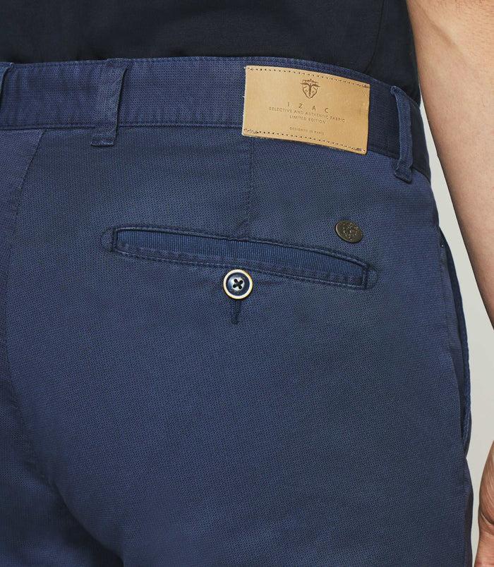 Izac Pantalon Slim à Imprimé Marine
