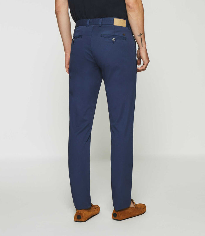 Izac Pantalon Slim à Imprimé Marine
