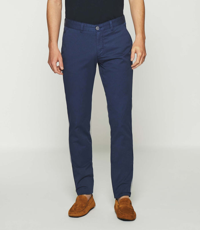izac Pantalon slim à imprimé marine