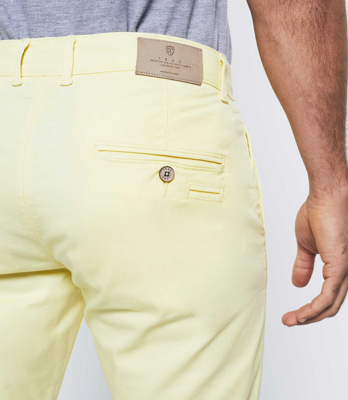 Izac Pantalon Slim Casual Jaune Pale "Pachelor"