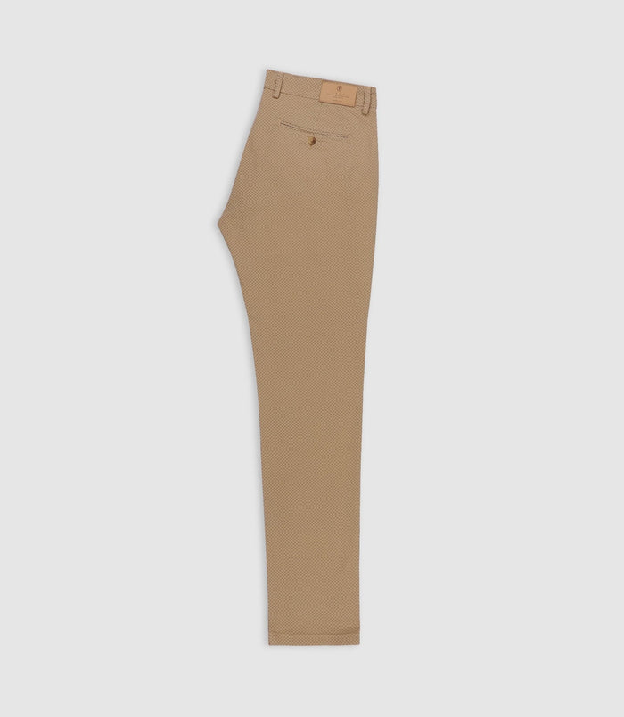Izac Pantalon Slim Imprimé Beige PERLINEOUT