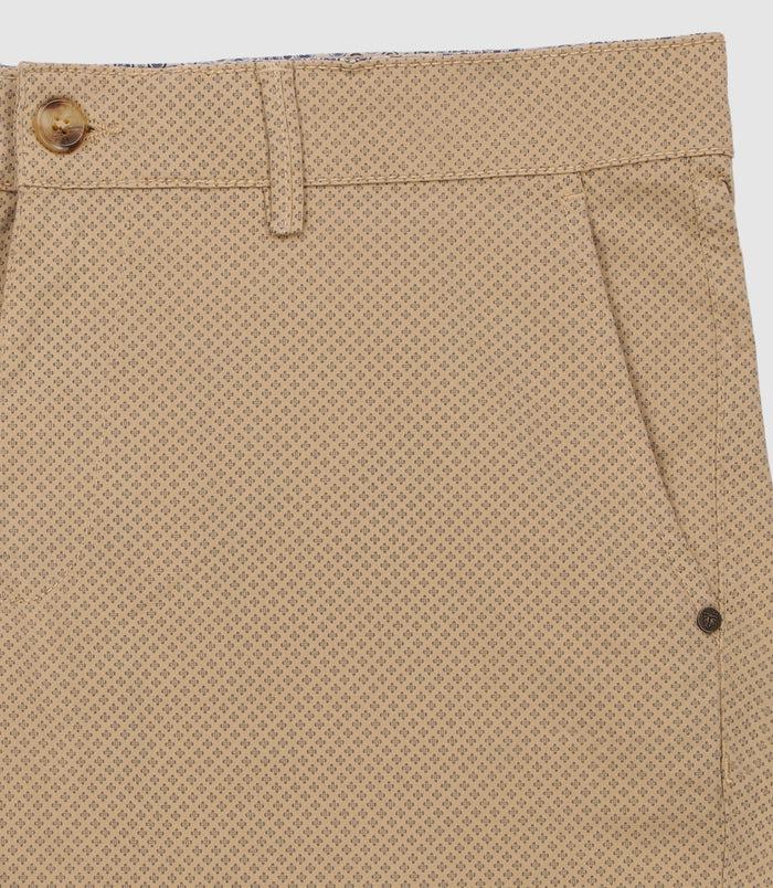 Izac Pantalon Slim Imprimé Beige PERLINEOUT
