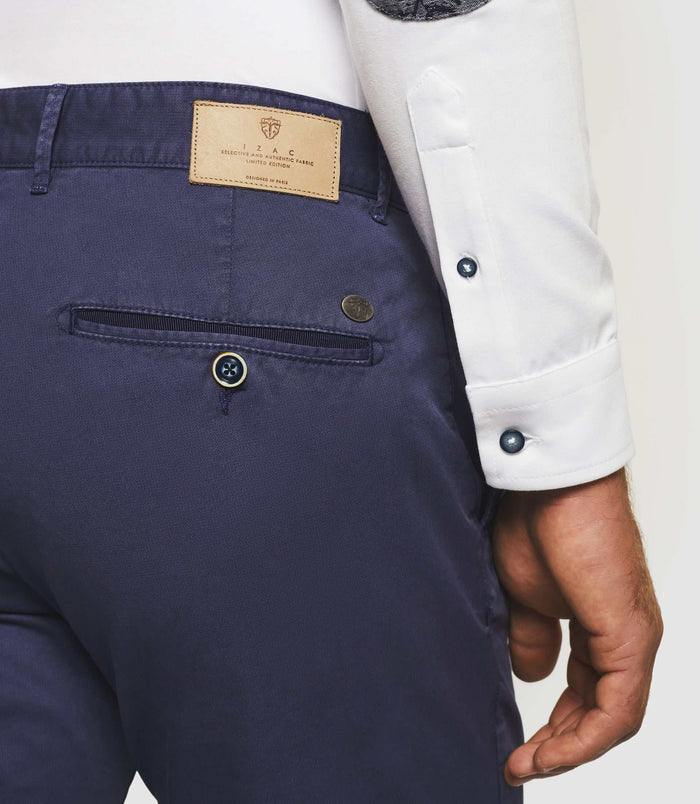 Izac Pantalon Slim Marine "Perline"