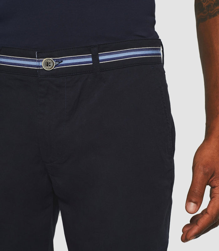 Izac Pantalon Slim Tape Fantaisie Marine PACOOUT