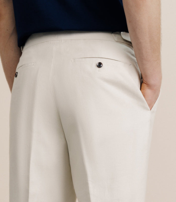 Izac Pantalon Taille Mi-haute Beige