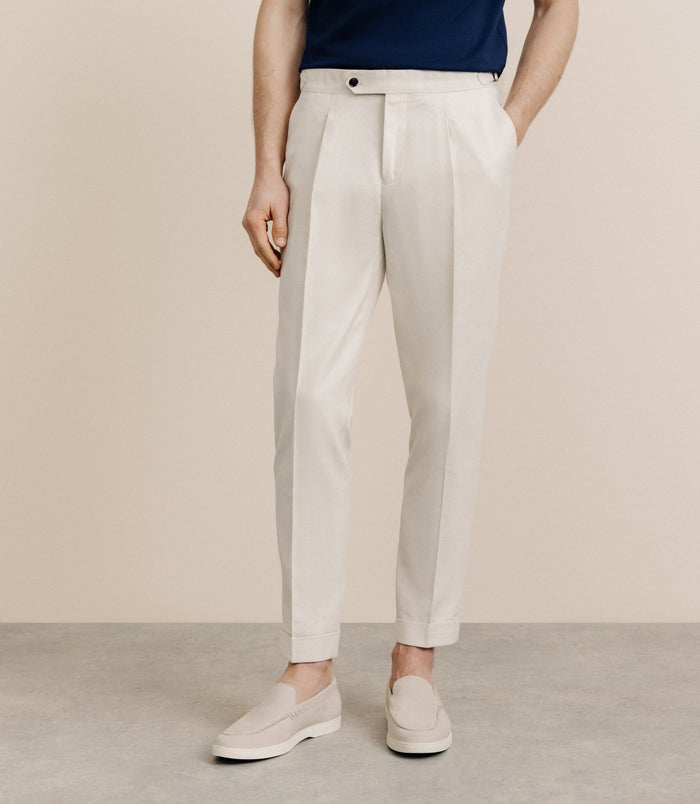 izac Pantalon taille mi-haute beige