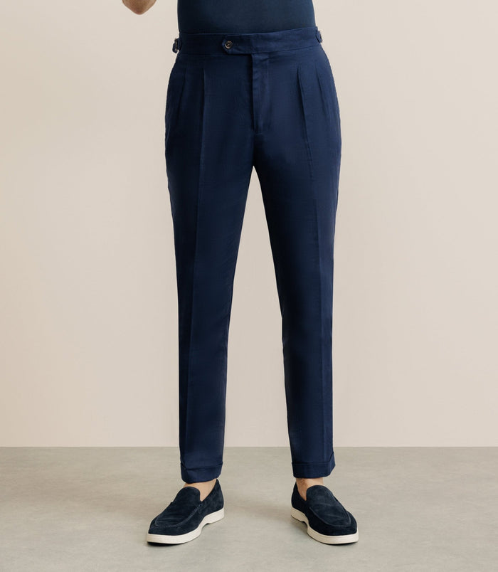 izac Pantalon taille mi-haute marine