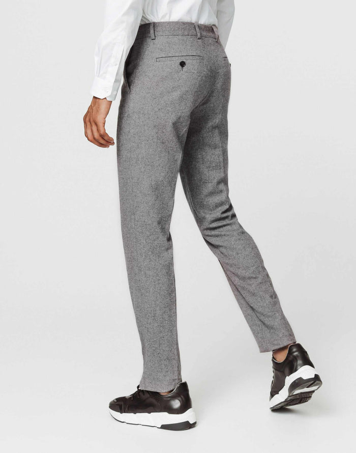 Izac Pantalon Tweed Gris Clair