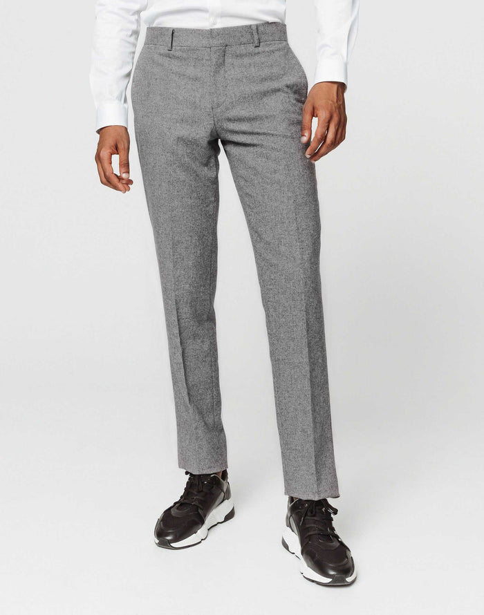 izac Pantalon tweed gris clair