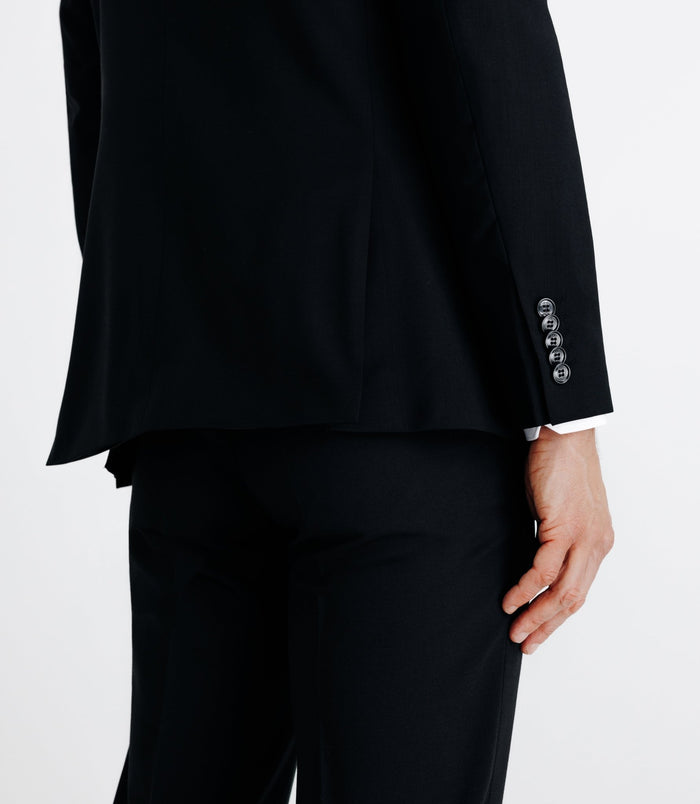 Izac Pantalon Ville 100% Laine Noir