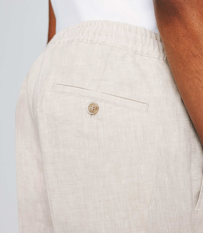 Izac Pantalon Ville 100% Lin Beige