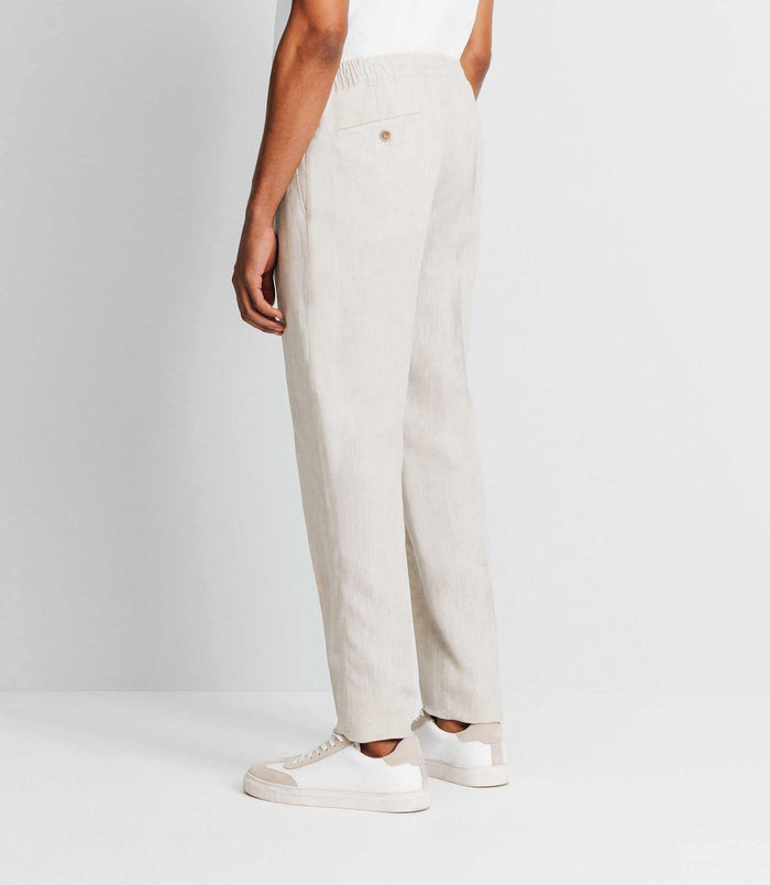 Izac Pantalon Ville 100% Lin Beige