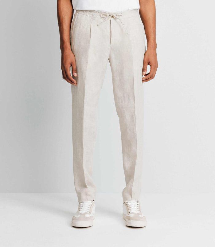 izac Pantalon ville 100% lin beige