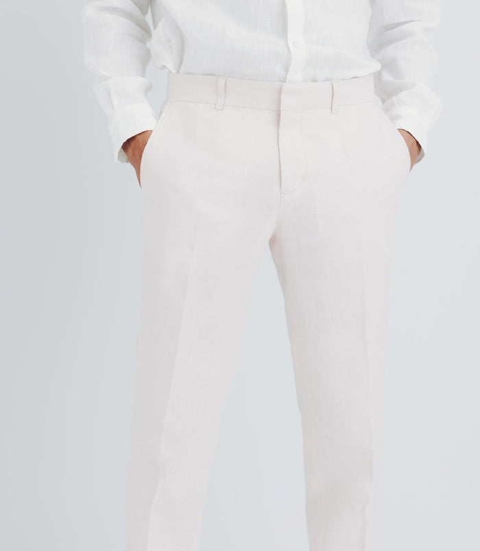 Izac Pantalon Ville 100% Lin Rose